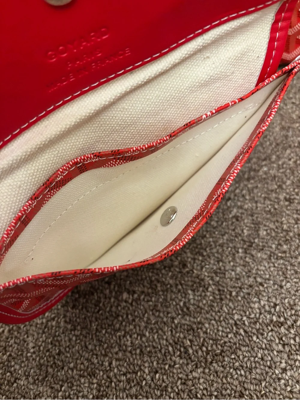 Red Patterned Tote with Matching Pouch - Designer-Inspired